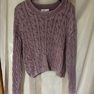 Arizona Jean Company Women's Lavender Cable Knit Sweater